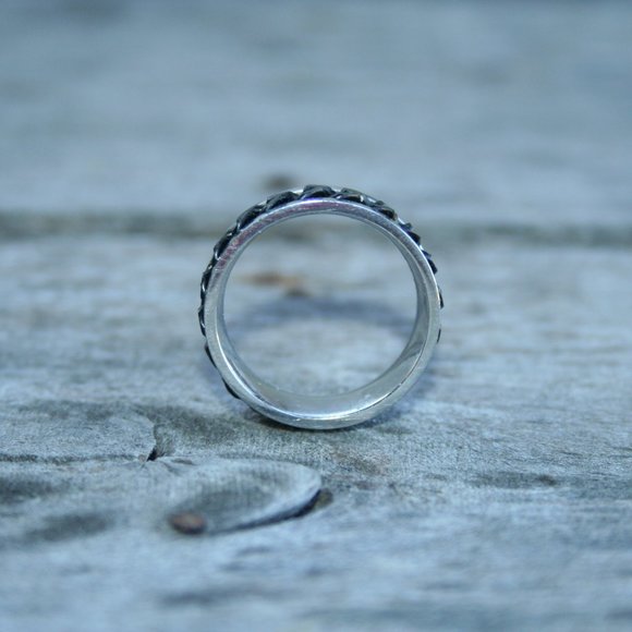 MENS SPINNER RING ★ BLACK CHAIN STAINLESS STEEL BIKER ROCKER MOTORCYCLE - Picture 8 of 11